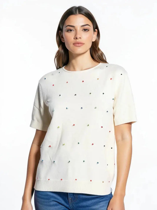 Pull blanc taille S seconde main femme