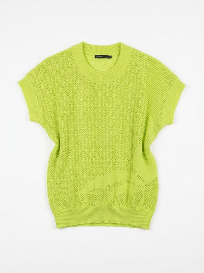 pull manche courte vert vif taille 36 Dona Dura Seconde main CoClo Femmes