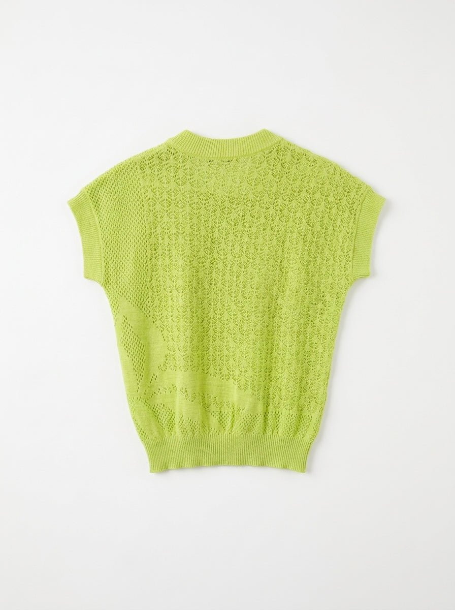 pull manche courte vert vif taille 36 Dona Dura Seconde main CoClo Femmes