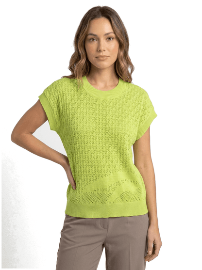pull manche courte vert vif taille 36 Dona Dura Seconde main CoClo Femmes
