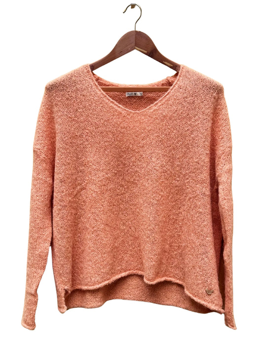Pull orange TU rue blanche seconde main femme