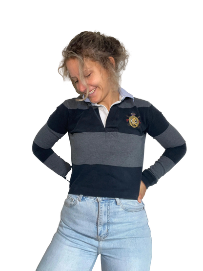 t shirt gris et noir taille xs coclo custom seconde main femme