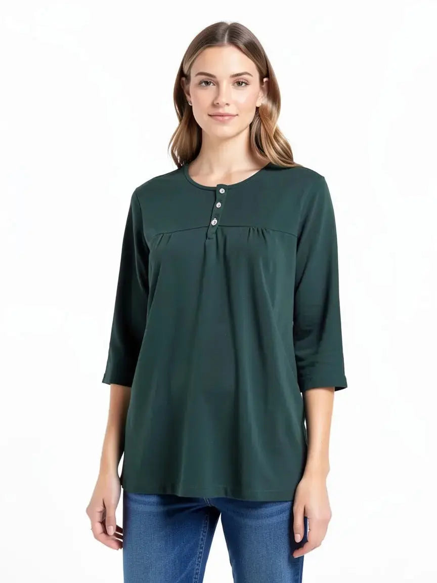 T-shirt vert bouteille taille 2/M seconde main femme