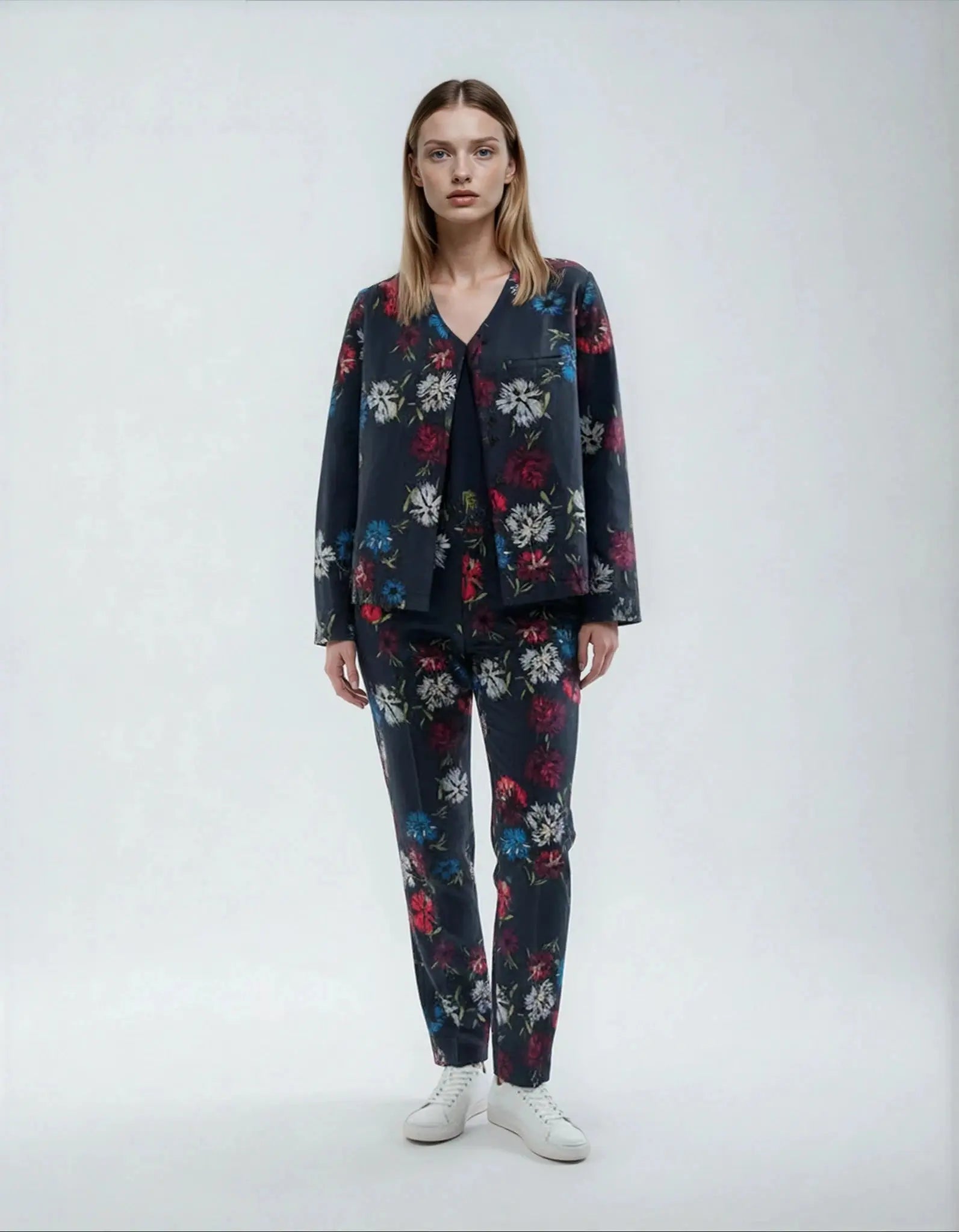 Blazer à fleurs - Taille 3/L Rue Blanche -vêtement seconde main